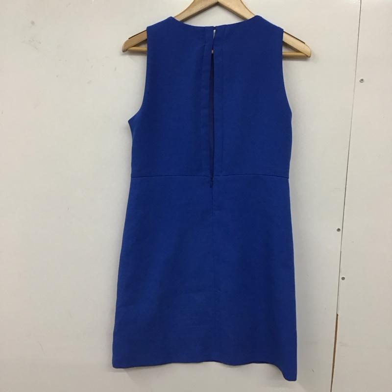 ザラ ZARA ワンピース ミニスカート ノースリーブワンピース ミニワンピース タイトワンピース S 無地 青 / ブルー /  レディース USED 古着 中古 10128895