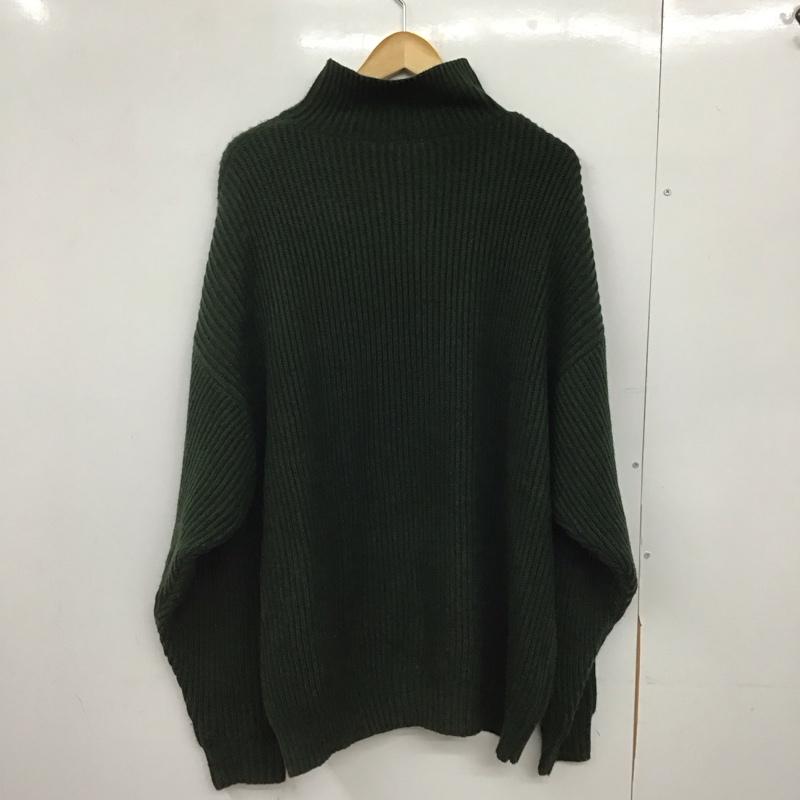 フリークスストア FREAK S STORE ニット、セーター 長袖 長袖ニットカットソー ジップアップネック セーター L 無地 緑 / グリーン /  メンズ USED 古着 中古 10147089