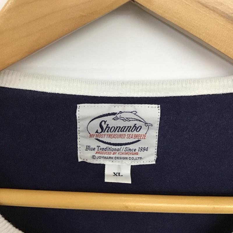 ショーナンボー Shonanbo Tシャツ 半袖 半袖カットソー プリントTシャツ ヘンリーネックカットソー XL プリント 紺 / ネイビー /  メンズ USED 古着 中古 10136093