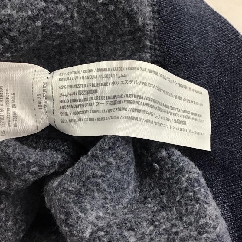 アバクロンビーアンドフィッチ ABERCROMBIE&FITCH パーカー 長袖 ジップアップパーカ XL ロゴ、文字 紺 / ネイビー /  メンズ USED 古着 中古 10145726