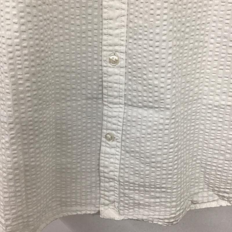 ランズエンド LANDS END シャツ、ブラウス 半袖 半袖シャツ 白シャツ ボタンダウンシャツ L ストライプ 白 / ホワイト /  メンズ USED 古着 中古 10135489