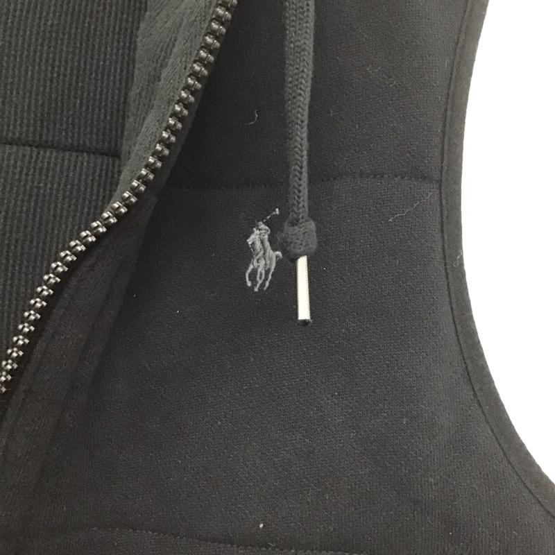 ポロラルフローレン POLO RALPH LAUREN ベスト ベスト ジップアップベスト ノースリーブカットソー アウター パーカー L ロゴ、文字 黒 / ブラック /  メンズ USED 古着 中古 10137827
