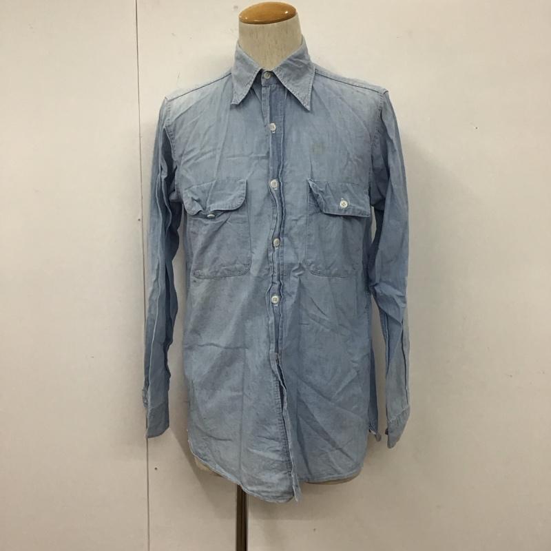 ビックマック BIGMAC シャツ、ブラウス 長袖 コットン 70年代 シャンブレー 無地 水色 / ライトブルー /  メンズ USED 古着 中古 10109931