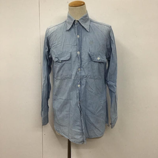 ビックマック BIGMAC シャツ、ブラウス 長袖 コットン 70年代 シャンブレー 無地 水色 / ライトブルー /  メンズ USED 古着 中古 10109931
