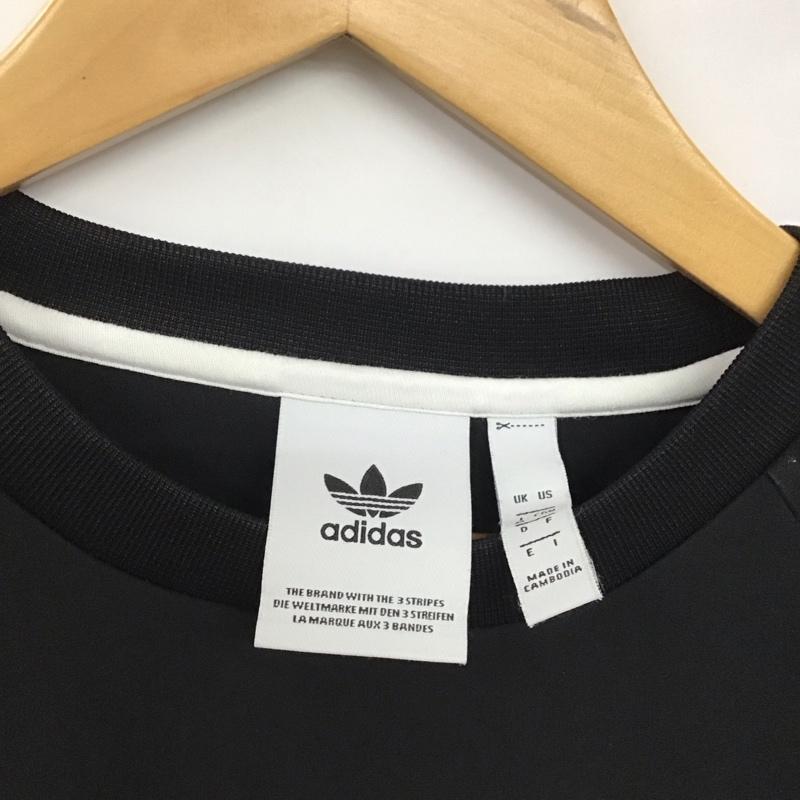 アディダス adidas カットソー 長袖 dx3860 スウェット 長袖トレーナー M ロゴ、文字 黒 / ブラック /  メンズ USED 古着 中古 10144553