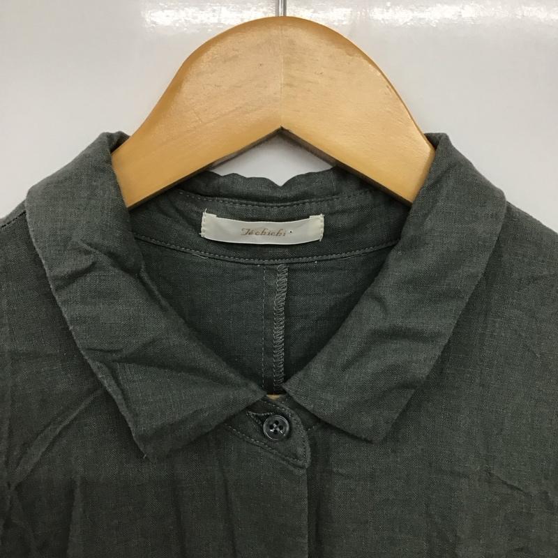 テチチ Techichi ワンピース ロングスカート 1104810 リネンレーヨン 七分袖 シャツワンピース FREE 無地 灰 / グレー /  レディース USED 古着 中古 10146493