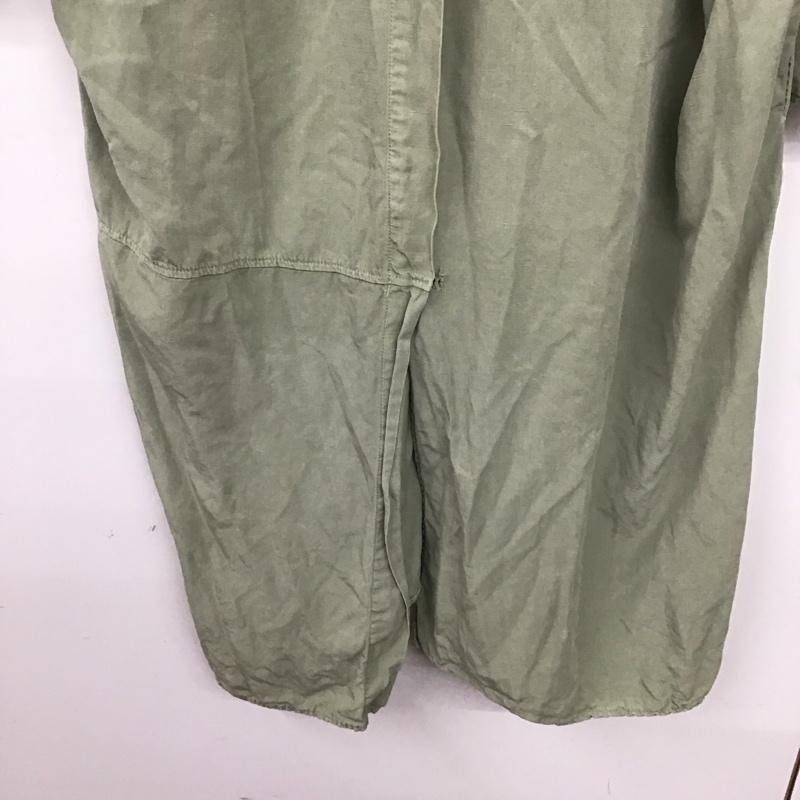 ザラ ZARA ワンピース ロングスカート 4043 053 500 シャツワンピース スキッパーワンピース 長袖 M 無地 カーキ / カーキ /  レディース USED 古着 中古 10138649