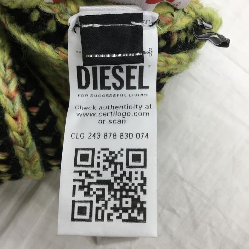 ディーゼル DIESEL 帽子 ニット帽 ユニセックス FREE  黒 / ブラック / X 緑 / グリーン / X 桃 / ピンク /  メンズ USED 古着 中古 10140572
