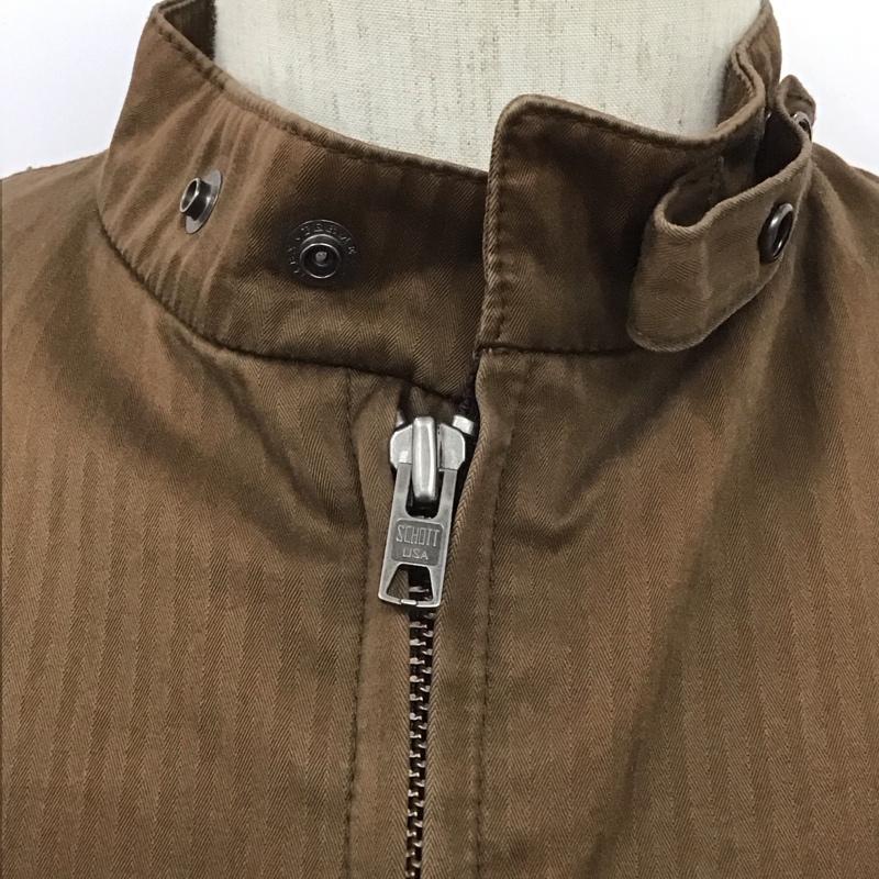 ショット schott ジャケット、上着 ジャケット、ブレザー ジップアップジャケット ジャンパー ジャケット カジュアルジャケット アウター 38 ストライプ 茶 / ブラウン /  メンズ USED 古着 中古 10106840