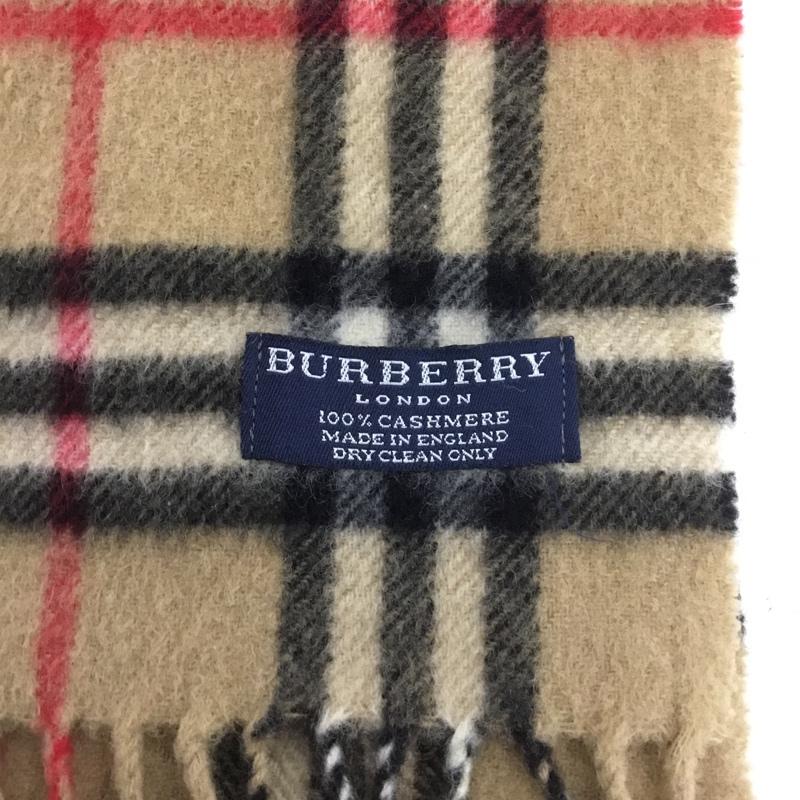 バーバリーロンドン Burberry London マフラー マフラー カシミヤ フリンジ ノバチェック チェック ベージュ / ベージュ /  レディース USED 古着 中古 10145823