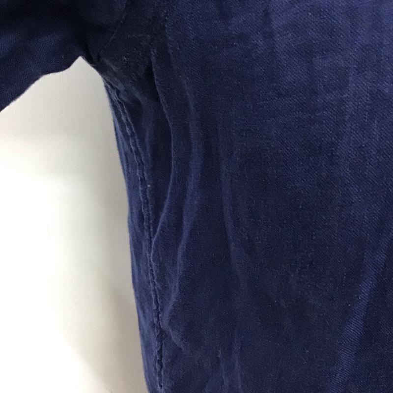 ラルフローレン RALPHLAUREN シャツ、ブラウス 半袖 リネン ボタンダウン XS ワンポイント 紺 / ネイビー /  メンズ USED 古着 中古 10114037