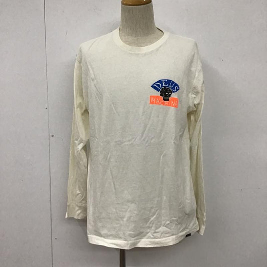 デウスエクスマキナ DEUS EX MACHINA カットソー 長袖 DMP81106B HappySkullsLsTee プリントTシャツ ロングスリーブT L プリント 白 / ホワイト /  メンズ USED 古着 中古 10105559