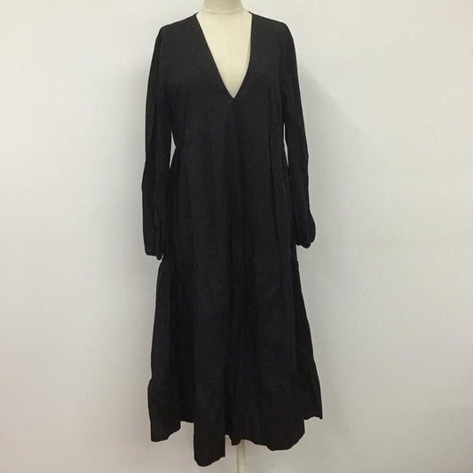 ザラ ZARA ワンピース ロングスカート 3198 045 800 Vネック XS 無地 黒 / ブラック /  レディース USED 古着 中古 10114240
