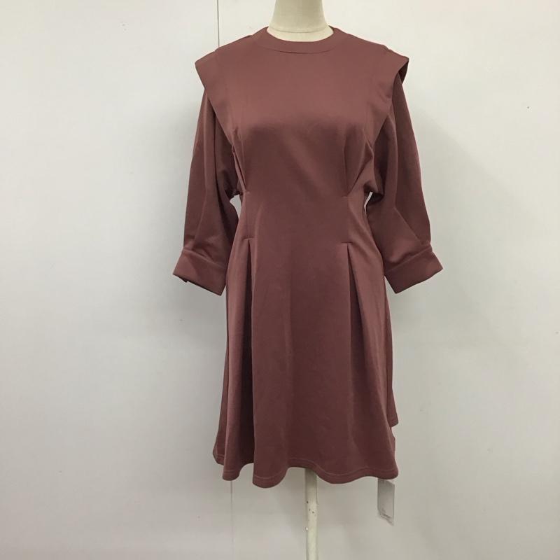 ムルーア MURUA ワンピース ミニスカート 012220301701-02 タックハーフスリーブミニワンピース 七分袖 タグ付き 1 無地 桃 / ピンク /  レディース USED 古着 中古 10120373