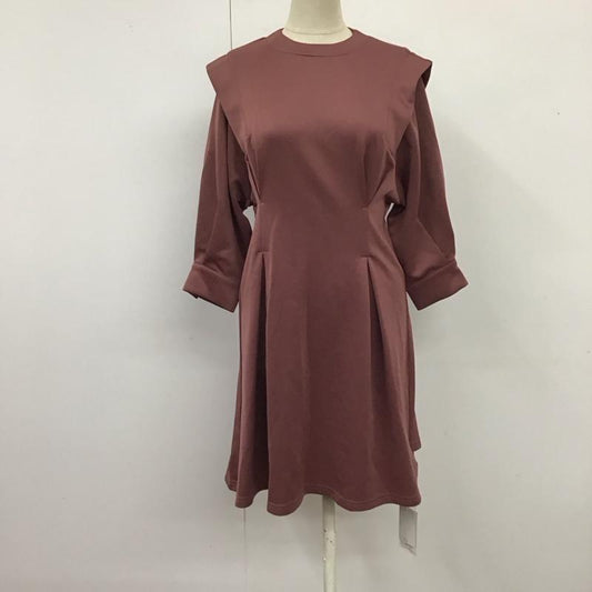 ムルーア MURUA ワンピース ミニスカート 012220301701-02 タックハーフスリーブミニワンピース 七分袖 タグ付き 1 無地 桃 / ピンク /  レディース USED 古着 中古 10120373