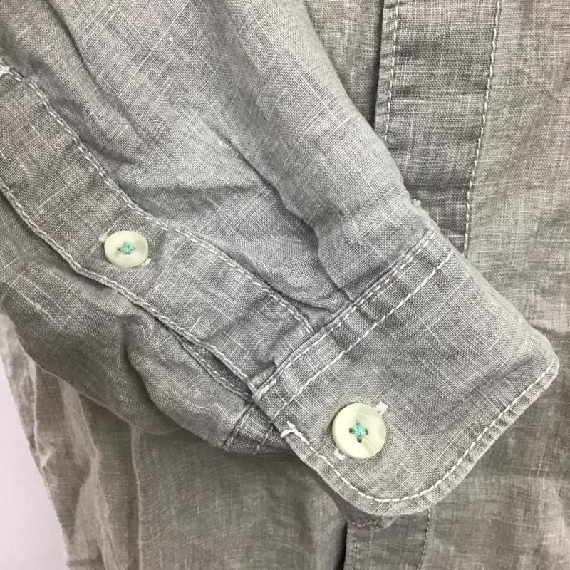 トミーバハマ Tommy Bahama シャツ、ブラウス 長袖 長袖シャツ カラーシャツ ポケットシャツ 長袖カットソー XXL ロゴ、文字 灰 / グレー /  メンズ USED 古着 中古 10119946