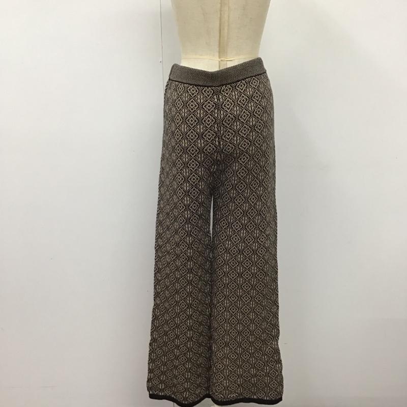 フリークスストア FREAK S STORE ボトムス ボトムス 213-3424 ニットパンツ フレアパンツ FREE 総柄 黒 / ブラック / X ベージュ / ベージュ /  レディース USED 古着 中古 10122148