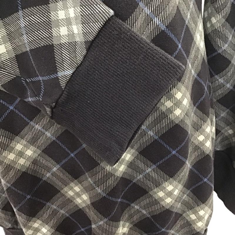 バーバリーブルーレーベル BURBERRY BLUE LABEL ワンピース ミニスカート FAF31-525-09 スウェット 長袖 Vネック ノバチェック 38 ワンポイント チャコールグレー / チャコールグレー /  レディース USED 古着 中古 10115482