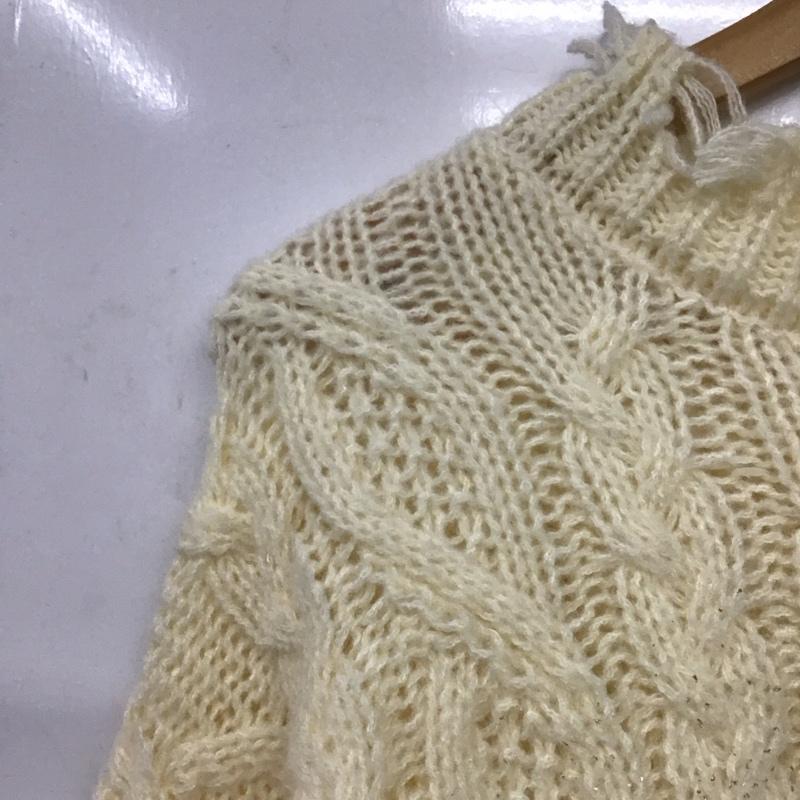 アズールバイマウジー AZUL BY MOUSSY ニット、セーター 長袖 250ham70-224i ダメージ箔グラデーションニットップス 長袖ニット FREE 総柄 白 / ホワイト /  レディース USED 古着 中古 10145173