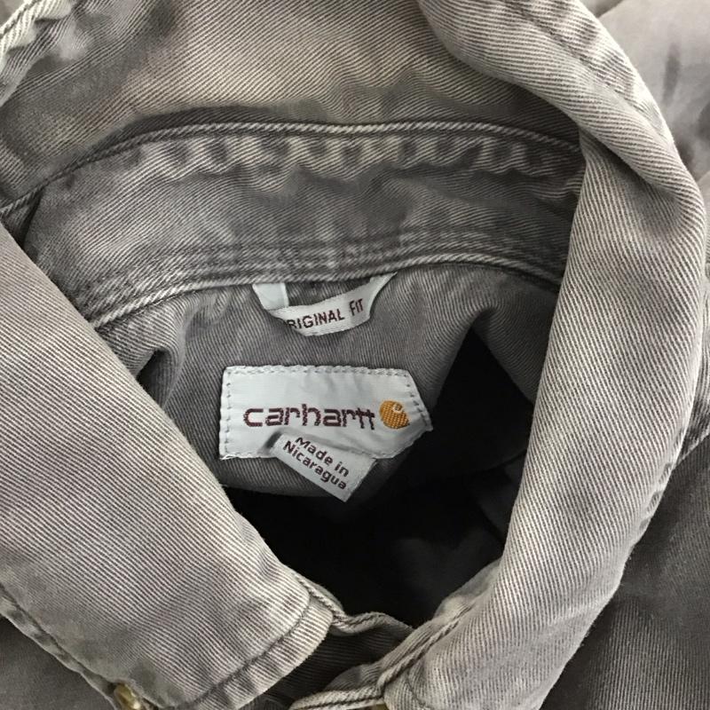 カーハート Carhartt シャツ、ブラウス 長袖 ボタンダウンシャツ M 無地 チャコールグレー / チャコールグレー /  メンズ USED 古着 中古 10110528