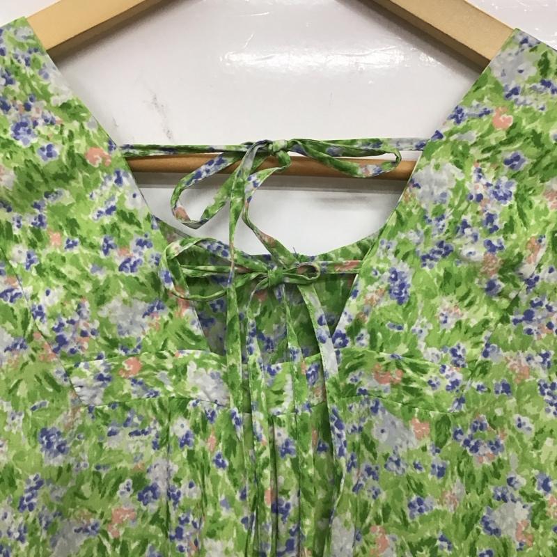 ニコアンド niko and... ワンピース ロングスカート リボン２wayマキシOP2 M 総柄 X 花柄 薄緑 / ライトグリーン /  レディース USED 古着 中古 10133978