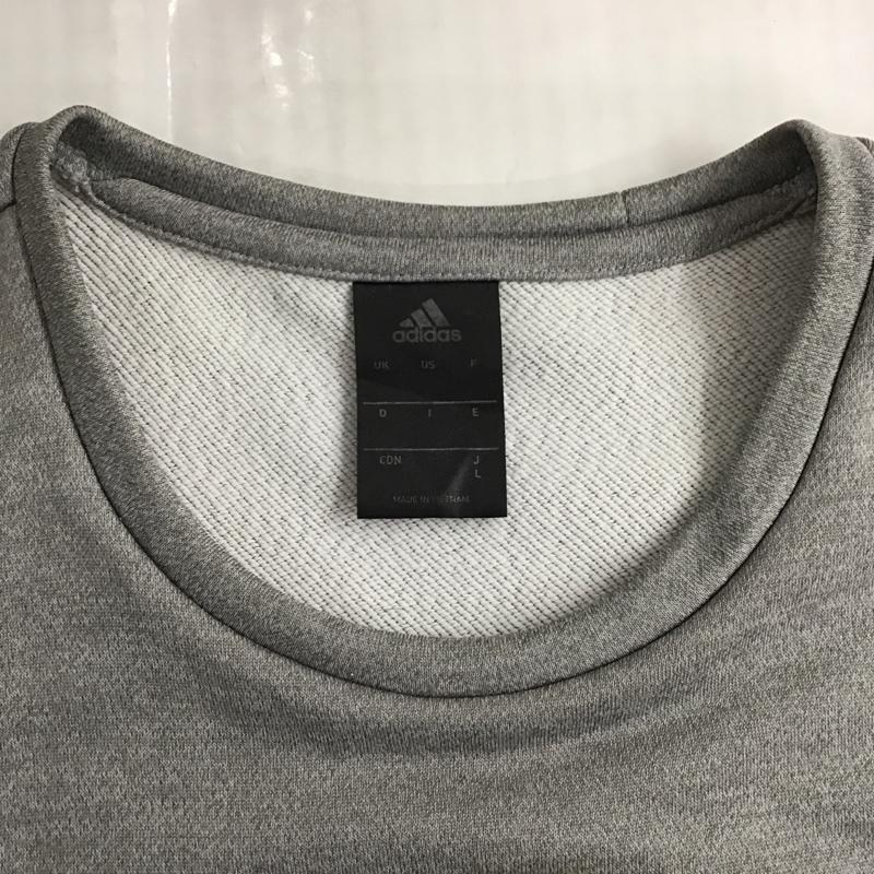 アディダス adidas トレーナー 長袖 AZ4795 スウェット ポケット付き L ロゴ、文字 灰 / グレー / X 黄 / イエロー /  メンズ USED 古着 中古 10123290