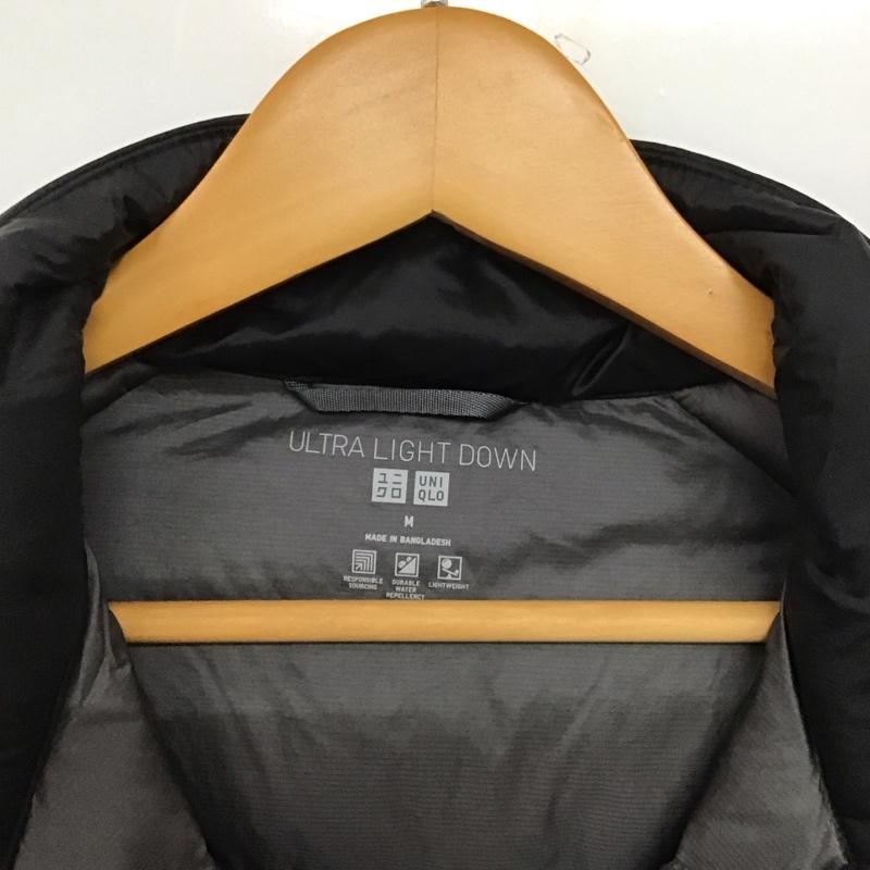 ユニクロ UNIQLO ベスト ベスト 311-449632 ダウンベスト ジップアップベスト M 無地 黒 / ブラック /  メンズ USED 古着 中古 10149178