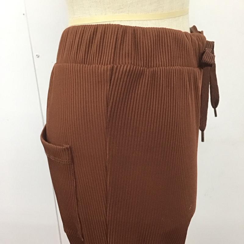 ジーナシス JEANASIS ボトムス ボトムス JS050284AK リブパンツ 裾スリット FREE 無地 茶 / ブラウン /  レディース USED 古着 中古 10113005