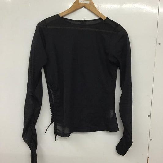 ルシェルブルー LE CIEL BLEU カットソー 長袖 26A62306 Design Gathered Cutout Top 36 無地 黒 / ブラック /  レディース USED 古着 中古 10134216