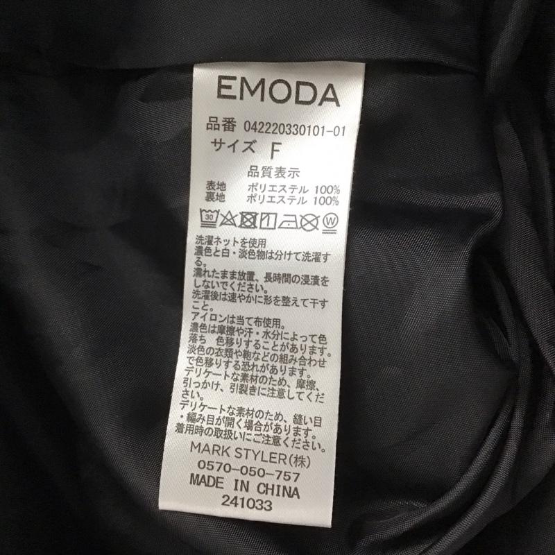 エモダ EMODA ワンピース ロングスカート 042220330101-01 ドローウィングプラントワンピース スリット FREE 無地 黒 / ブラック /  レディース USED 古着 中古 10139385