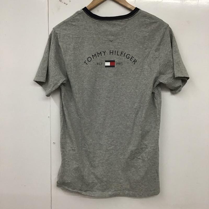 トミーヒルフィガー TOMMY HILFIGER Tシャツ 半袖 半袖カットソー プリントTシャツ クルーネックカットソー M ロゴ、文字 灰 / グレー /  メンズ USED 古着 中古 10128694