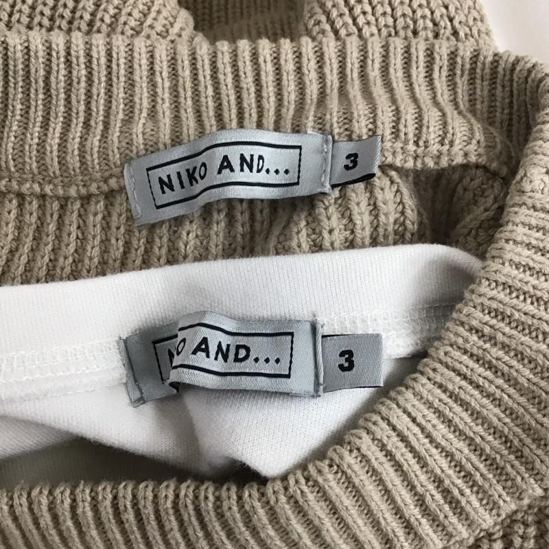 ニコアンド niko and... ワンピース ロングスカート m211sh12sb 長袖ワンピース クルーネックワンピース ロングワンピース M 無地 白 / ホワイト / X ベージュ / ベージュ /  レディース USED 古着 中古 10109009