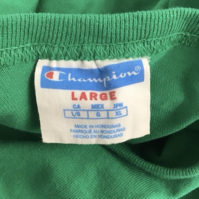 チャンピオン Champion Tシャツ 半袖 半袖カットソー プリントTシャツ クルーネックカットソー L ロゴ、文字 緑 / グリーン /  メンズ USED 古着 中古 10126194