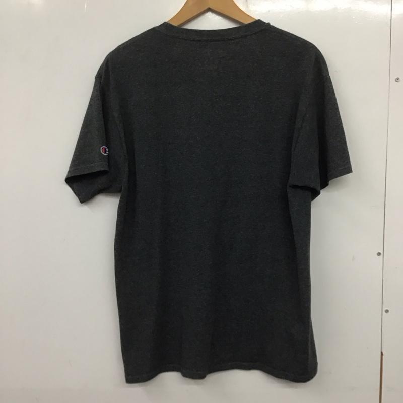 チャンピオン Champion Tシャツ 半袖 半袖カットソー プリントTシャツ クルーネックカットソー L ロゴ、文字 灰 / グレー /  メンズ USED 古着 中古 10140660