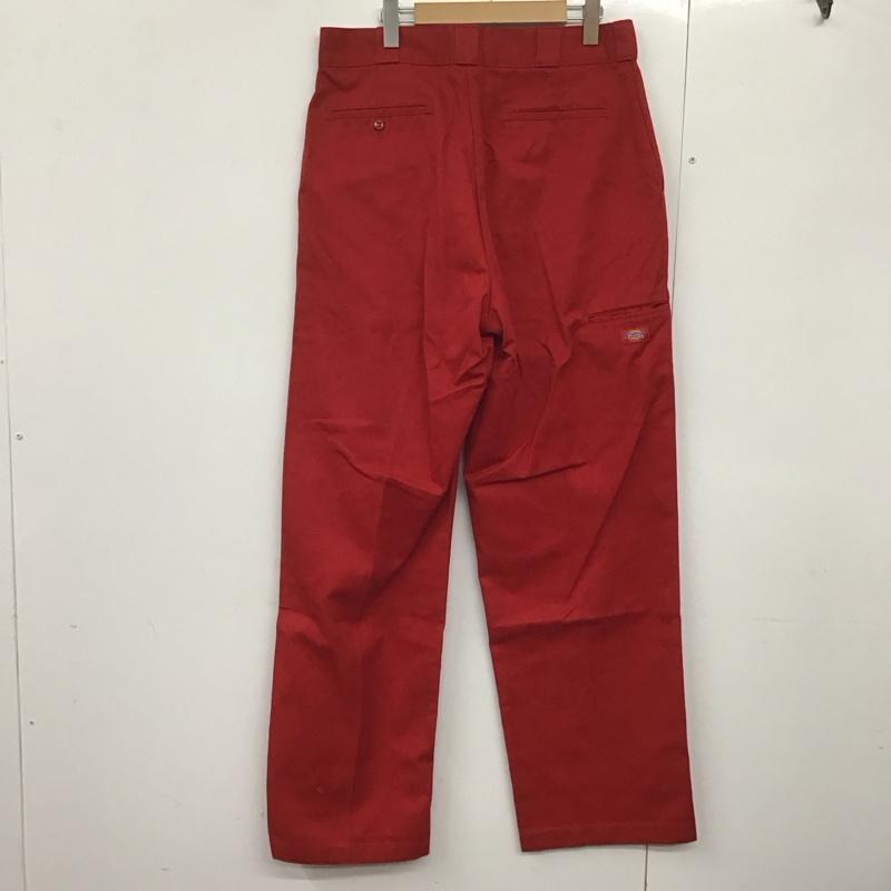 ディッキーズ Dickies パンツ ワークパンツ、ペインターパンツ ワークパンツ ワイドパンツ カジュアルパンツ 34インチ ロゴ、文字 赤 / レッド /  メンズ USED 古着 中古 10144176