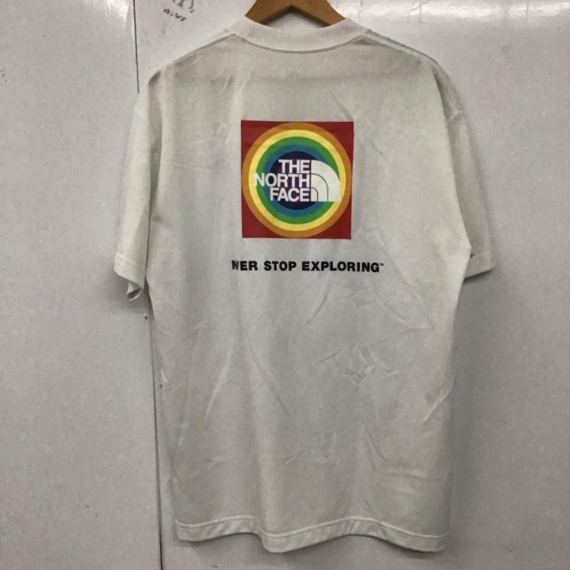 ザノースフェイス THE NORTH FACE Tシャツ 半袖 nt31991 レインボーサークルロゴTシャツ 半袖カットソー プリントTシャツ XL ロゴ、文字 白 / ホワイト /  メンズ USED 古着 中古 10129049