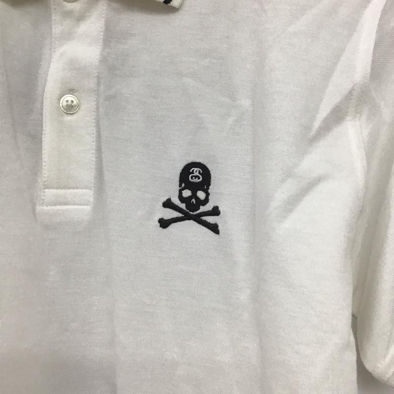 ステューシー STUSSY ポロシャツ 半袖 半袖ポロシャツ カラーシャツ 半袖カットソー mastermind S ロゴ、文字 白 / ホワイト /  メンズ USED 古着 中古 10148734