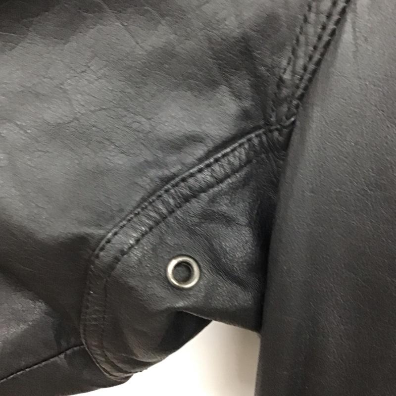 古着 USED ジャケット、上着 ライダース カウレザージャケット ジップアップジャケット カラージャケット FREE 無地 黒 / ブラック /  メンズ USED 古着 中古 10135830
