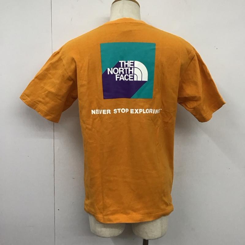 ザノースフェイス THE NORTH FACE Tシャツ 半袖 nt32010 半袖カットソー プリントTシャツ クルーネックカットソー M ロゴ、文字 橙 / オレンジ /  メンズ USED 古着 中古 10123999