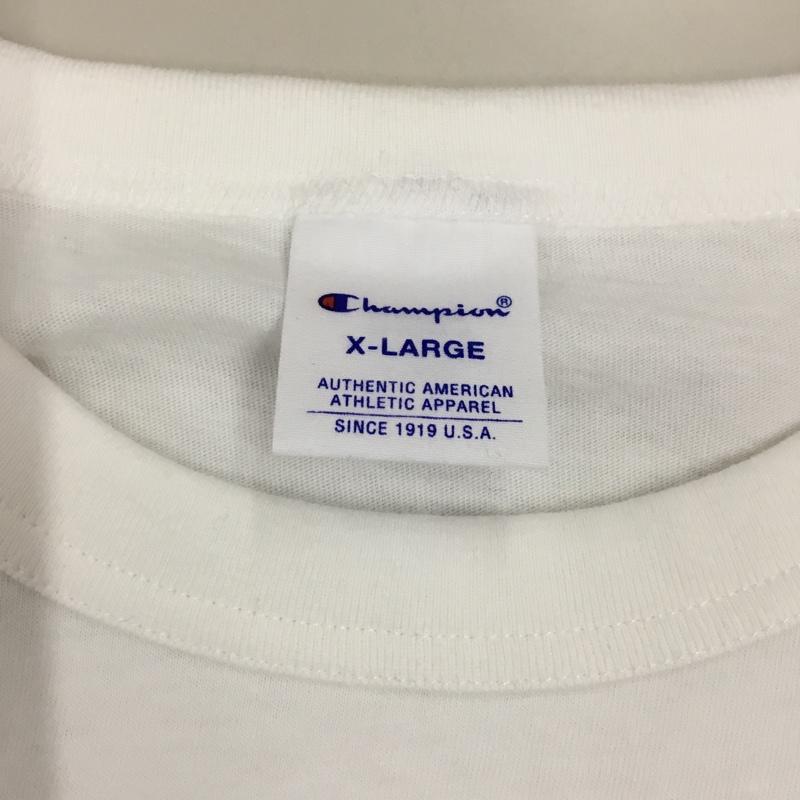 チャンピオン Champion Tシャツ 半袖 C3-P300 ショートスリーブTシャツ クルーネックカットソー XL ロゴ、文字 白 / ホワイト /  メンズ USED 古着 中古 10121062