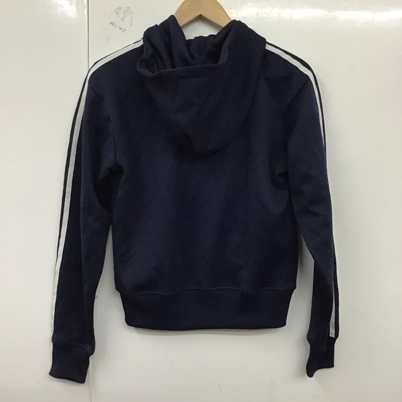 アディダス adidas パーカー 長袖 E98657 トラックジャージ フーディー XS ロゴ、文字 紺 / ネイビー /  メンズ USED 古着 中古 10123222