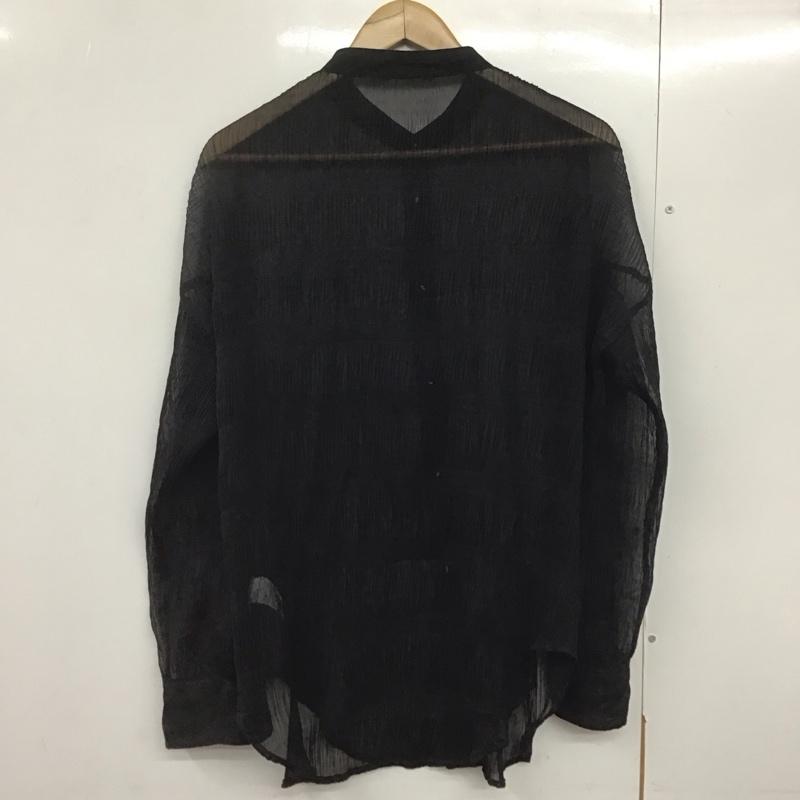 ジーナシス JEANASIS シャツ、ブラウス 長袖 js063429mc ワッシャーシアーバンドカラーシャツ FREE 無地 黒 / ブラック /  レディース USED 古着 中古 10144590
