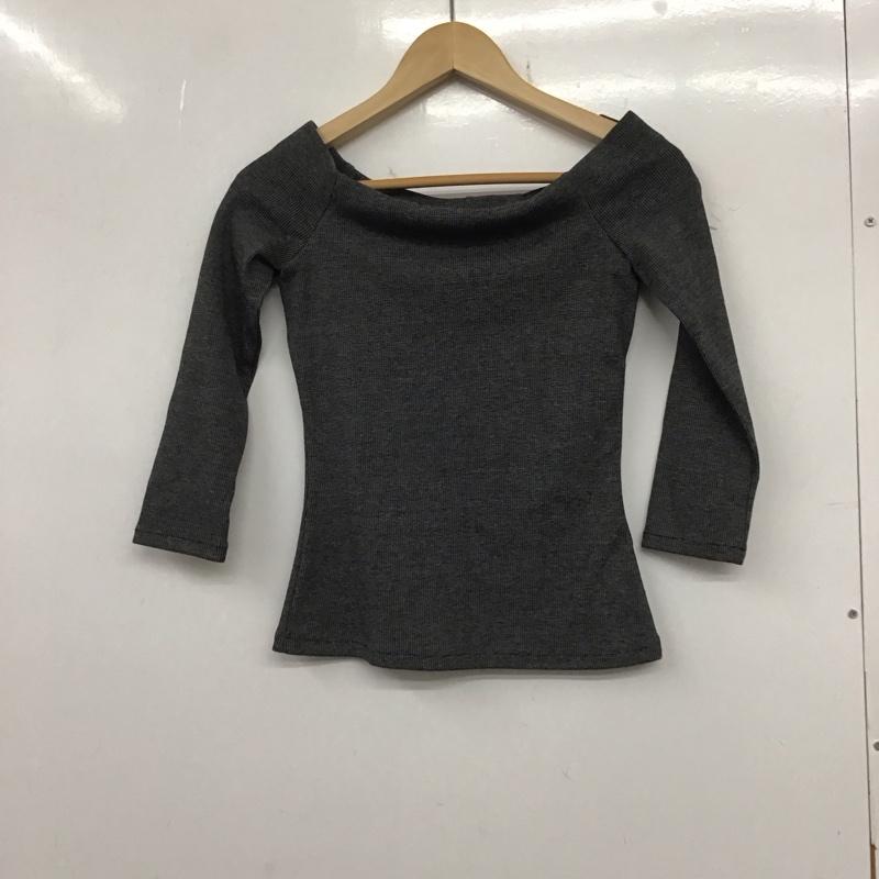 ザラ ZARA カットソー 七分袖 3644/153/803 S 無地 チャコールグレー / チャコールグレー /  レディース USED 古着 中古 10133657