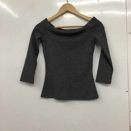 ザラ ZARA カットソー 七分袖 3644/153/803 S 無地 チャコールグレー / チャコールグレー /  レディース USED 古着 中古 10133657