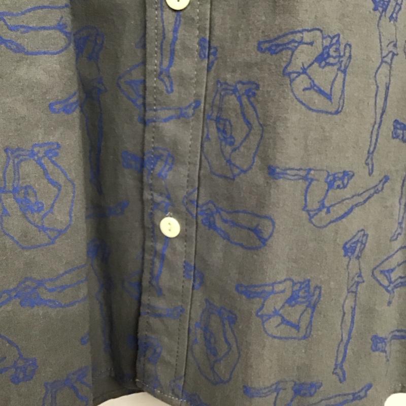 ゴースローキャラバン go slow caravan シャツ、ブラウス 長袖 340231 長袖シャツ プリントシャツ 5 プリント 灰 / グレー /  メンズ USED 古着 中古 10138198