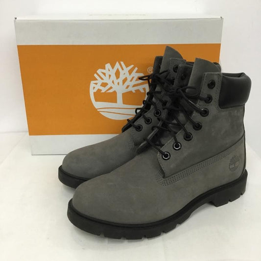 ティンバーランド Timberland ブーツ ショートブーツ A64YW 6INCH BASIC BOOT 26cm 箱有 防水加工 26.0cm ワンポイント 灰 / グレー / X 黒 / ブラック /  メンズ USED 古着 中古 10130183