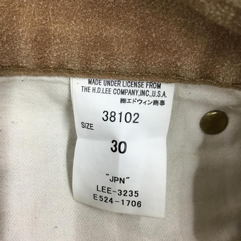 リー Lee パンツ デニム、ジーンズ カジュアルパンツ スリムパンツ ストレートパンツ ストレッチパンツ 30インチ ロゴ、文字 ベージュ / ベージュ /  メンズ USED 古着 中古 10119405