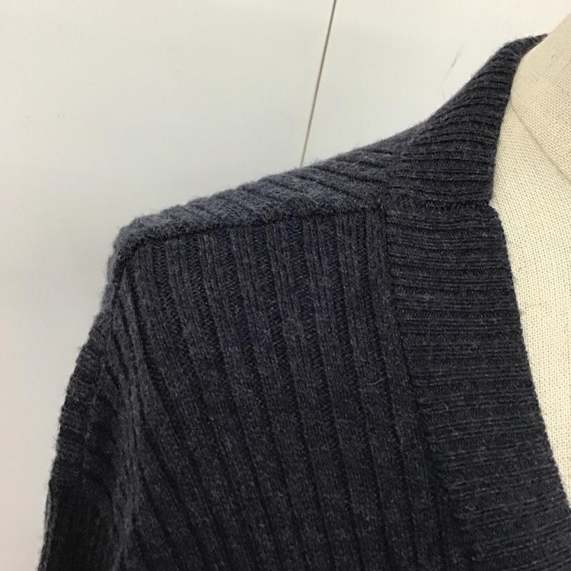 ザラ ZARA カーディガン 長袖 5507 106 407 Vネック ロング丈 M 無地 紺 / ネイビー /  レディース USED 古着 中古 10122489
