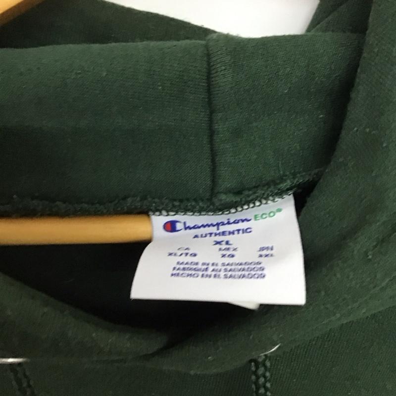 チャンピオン Champion パーカー 長袖 プルオーバーパーカー スウェット XL 無地 緑 / グリーン /  メンズ USED 古着 中古 10145033