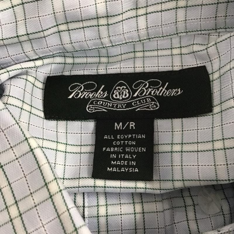 ブルックスブラザーズ BROOKS BROTHERS シャツ、ブラウス 長袖 ボタンダウン M チェック 水色 / ライトブルー / X 白 / ホワイト / X 緑 / グリーン / X 黒 / ブラック /  メンズ USED 古着 中古 10111251
